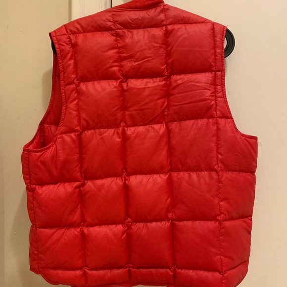 RARE Vintage Eddie Bauer Goose Down Quilted Cherry Red Vest - Picture 3 of 8